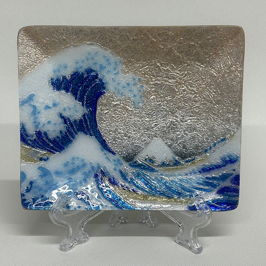 【七宝焼き】創作七宝 124-11 「飾皿43 沖浪」