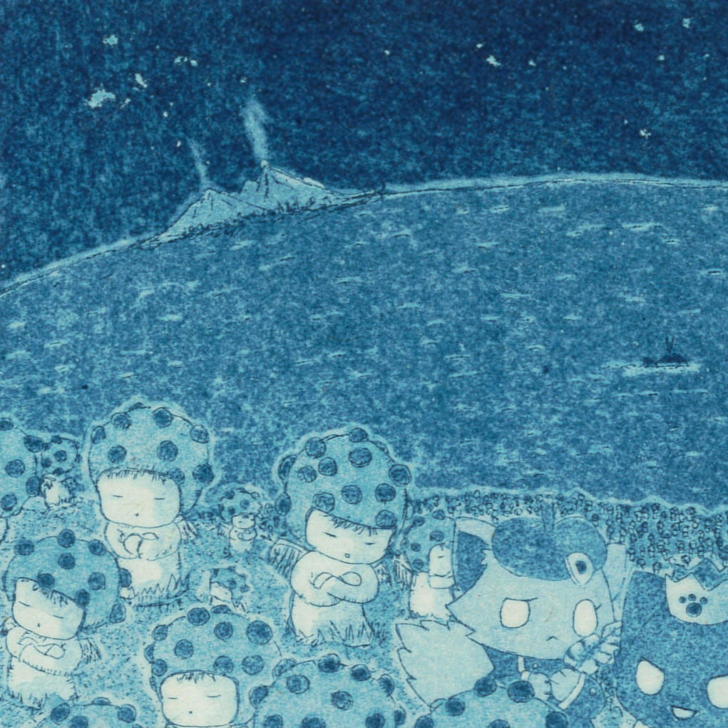 【オリジナル銅版画】前田 勝弘(Katsuhiro MAEDA)「コセイをハッキしようとドリョクしているヒトたち with 九藏, 小滴, 伊拉(ed. 2/10)」