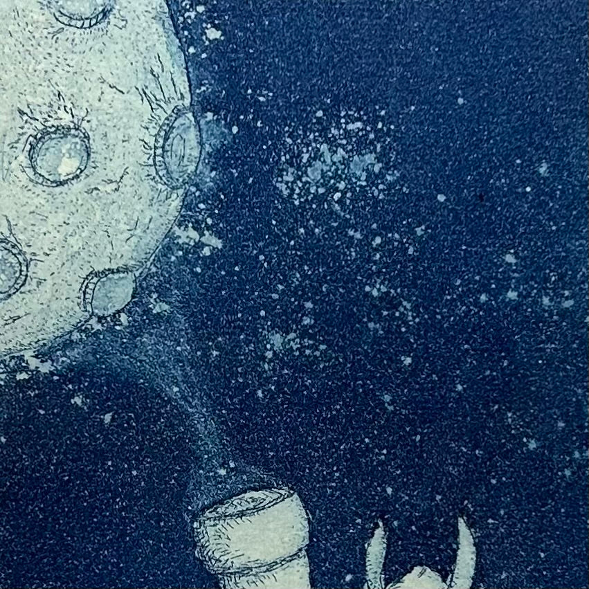 【オリジナル銅版画】前田 勝弘(Katsuhiro MAEDA)「キニナッテしかたがないので ボウエンキョウをのぞくのだ(ed. 5/10)」