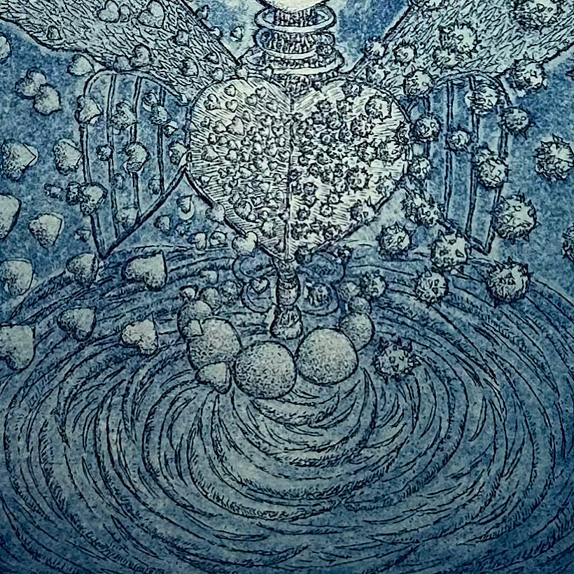 【オリジナル銅版画】前田 勝弘(Katsuhiro MAEDA)「キモチのヒダリとミギはヒタイショウ(ed. 4/10)」