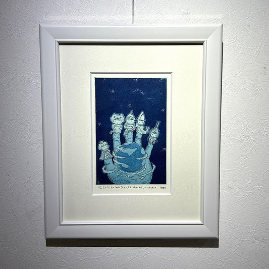 【オリジナル銅版画】前田 勝弘(Katsuhiro MAEDA)「ミライをたくされたテのヒラと、はなしあうゴニンのヒトたち(ed. 2/10)」