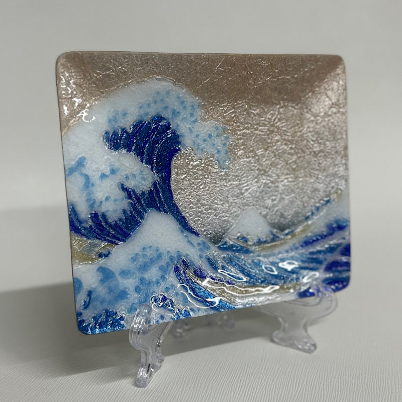 日の出工芸社(Hinode Kogei)「七宝焼 飾皿43 沖浪」