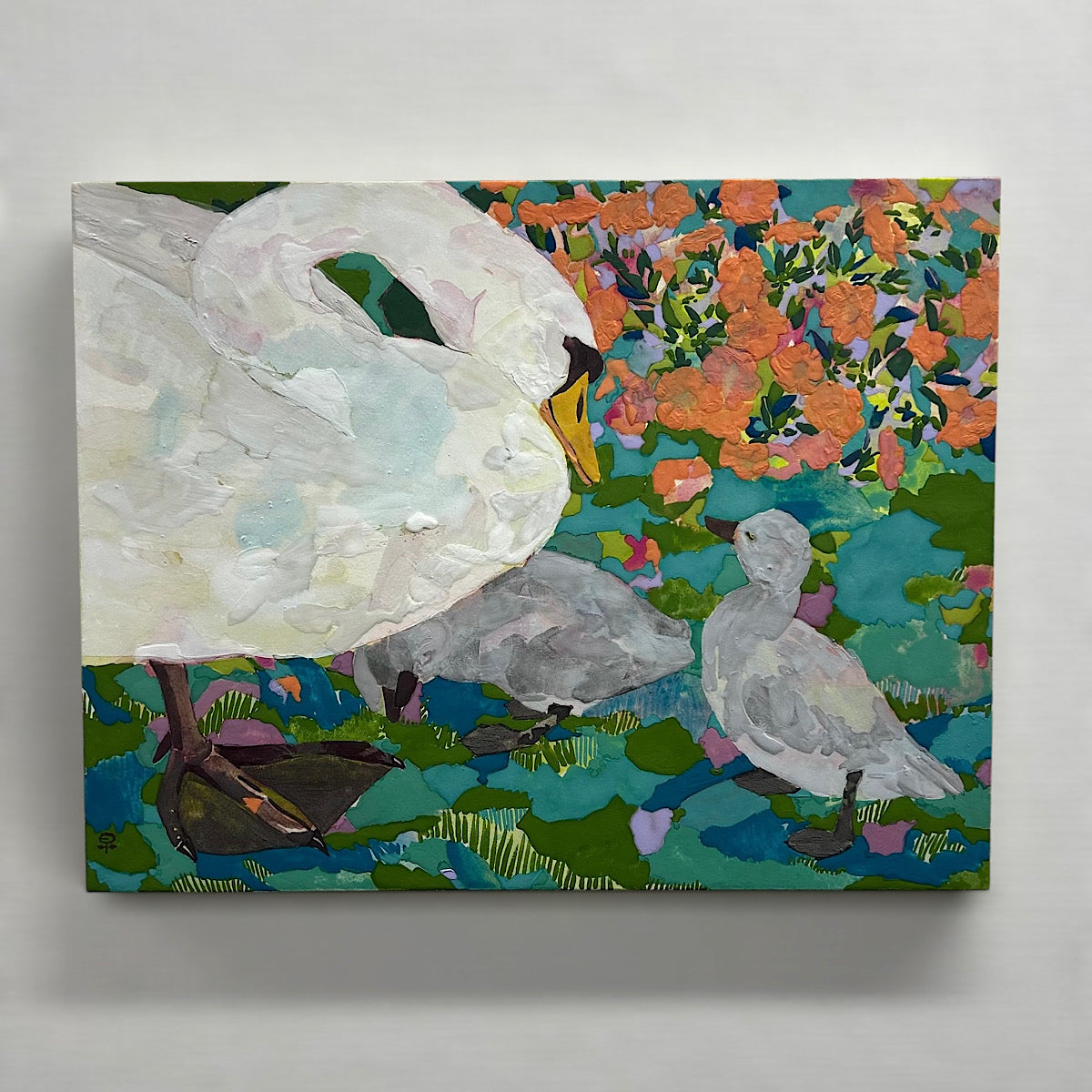 ア*ラ様 絵画原画（peachミントの洗礼）白鳥　白馬　泉　森の絵画 絵画】藤原 早苗（Sanae FUJIWARA）「あのね」 – Show-Mon Art Online
