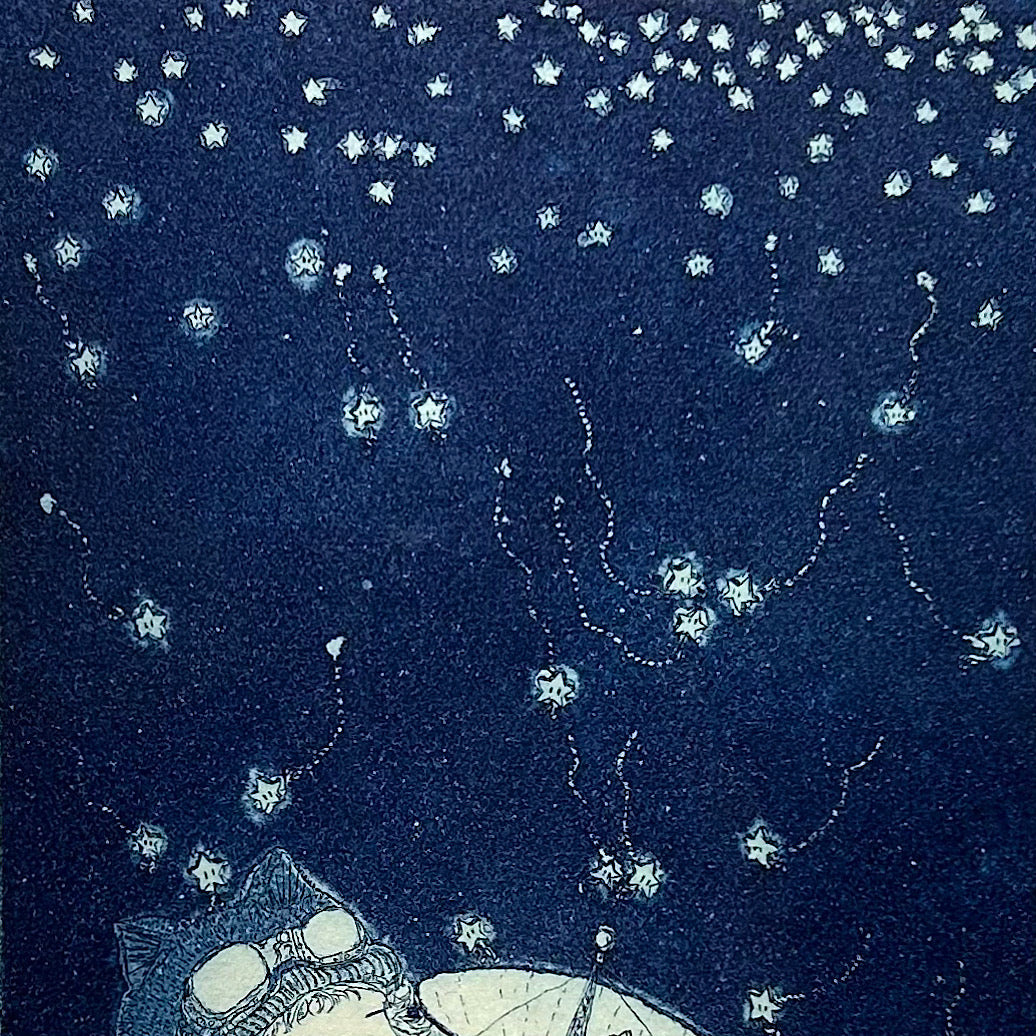 【オリジナル銅版画】前田 勝弘(Katsuhiro MAEDA)「あぁ... ホシたちがぜんぜんハナシをきいてくれない(ed. 1/10)」