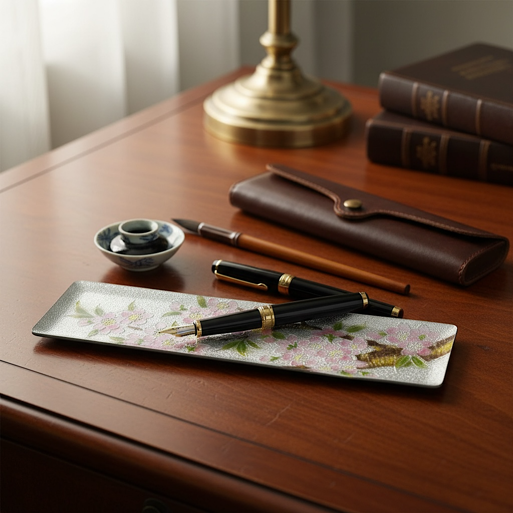 【七宝焼き】創作七宝 122-12「ミニペン皿  桜」