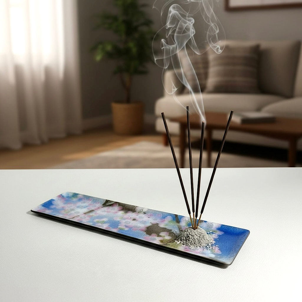 【七宝焼き】創作七宝 122-18「ペン皿（小）新桜」