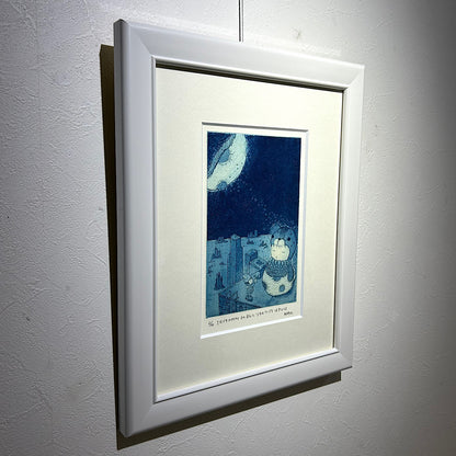 【オリジナル銅版画】前田 勝弘（Katsuhiro MAEDA）「ミカヅキかがやくそのヨルにツキのワーグマはやってくる（ed. 2/10）」