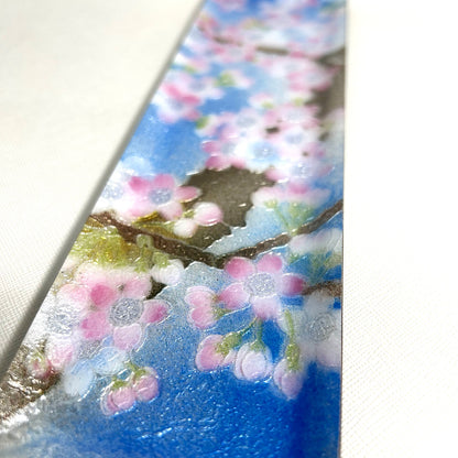 【七宝焼き】創作七宝 122-18「ペン皿（小）新桜」
