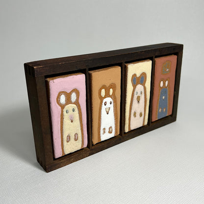 【絵画】杉山 佳（Kei SUGIYAMA）「ねずみ、四匹」