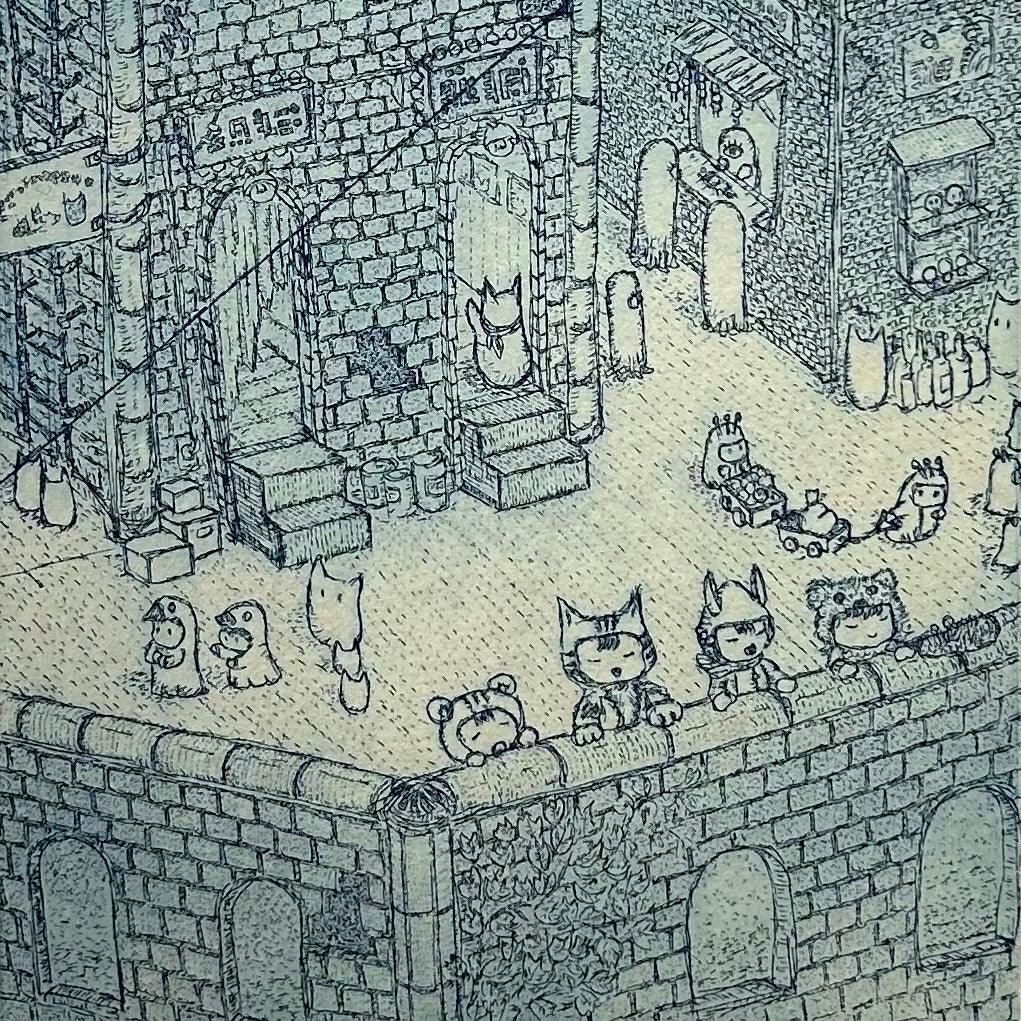 【オリジナル銅版画】前田 勝弘（Katsuhiro MAEDA）「シラナイくにのシラナイまちかど（ed. 4/10）」