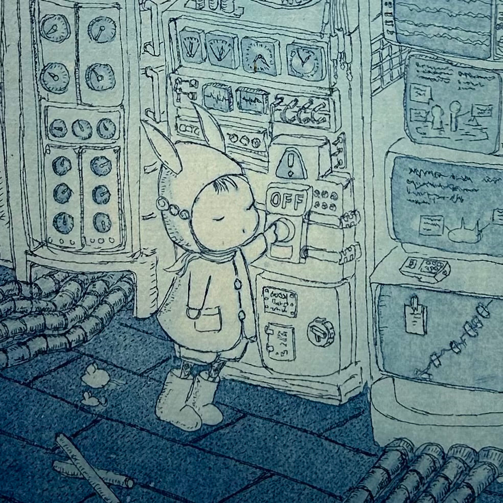 【オリジナル銅版画】前田 勝弘（Katsuhiro MAEDA）「ヤバソウなスイッチをマヨワズおせる...そんなヒトにワタシハナリタイ（ed. 8/10）」