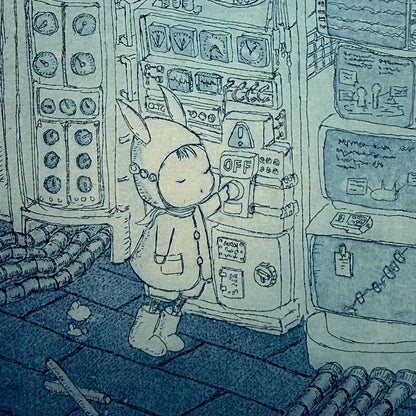 【オリジナル銅版画】前田 勝弘（Katsuhiro MAEDA）「ヤバソウなスイッチをマヨワズおせる...そんなヒトにワタシハナリタイ（ed. 8/10）」