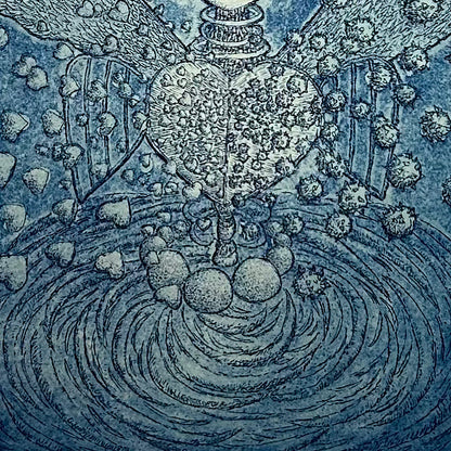 【オリジナル銅版画】前田 勝弘（Katsuhiro MAEDA）「キモチのヒダリとミギはヒタイショウ（ed. 4/10）」