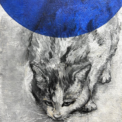 Idemitsu Art Award 2022に入選を果たした注目の若手現代アーティスト！
「円（＝丸)」の深遠性をテーマにアート作品を制作する井上 暁登（Akito INOUE）氏による猫をモチーフとした小さなサイズの絵画作品が登場！！