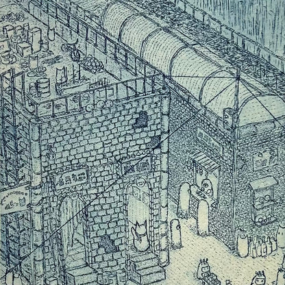 【オリジナル銅版画】前田 勝弘（Katsuhiro MAEDA）「シラナイくにのシラナイまちかど（ed. 4/10）」