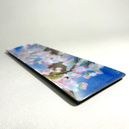 【七宝焼き】創作七宝 122-18「ペン皿（小）新桜」