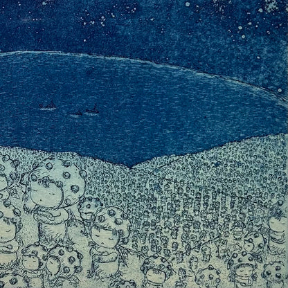 【オリジナル銅版画】前田 勝弘（Katsuhiro MAEDA）「コセイをハッキしようとドリョクしているヒトたち（ed. 4/10）」