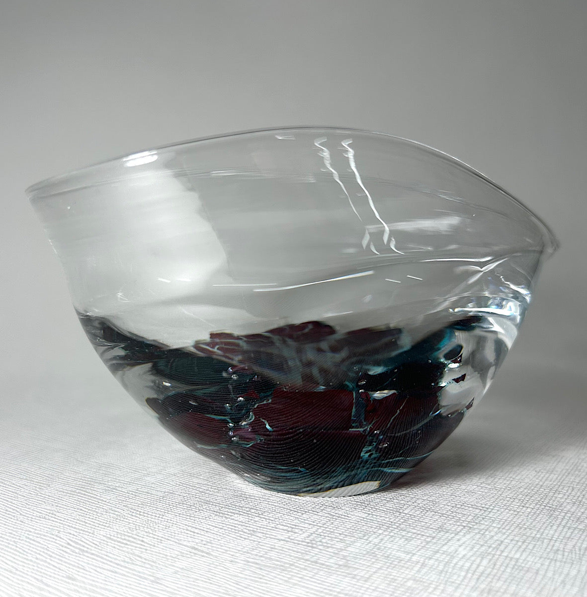 【ガラス酒器】森藤 益一（Yoshikazu MORITOU）「竜胆 片口」