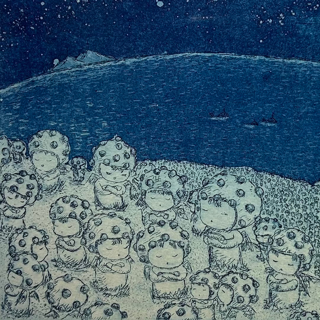 【オリジナル銅版画】前田 勝弘（Katsuhiro MAEDA）「コセイをハッキしようとドリョクしているヒトたち（ed. 4/10）」