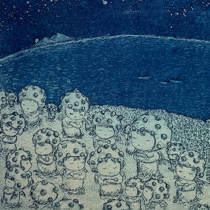 【オリジナル銅版画】前田 勝弘（Katsuhiro MAEDA）「コセイをハッキしようとドリョクしているヒトたち（ed. 4/10）」