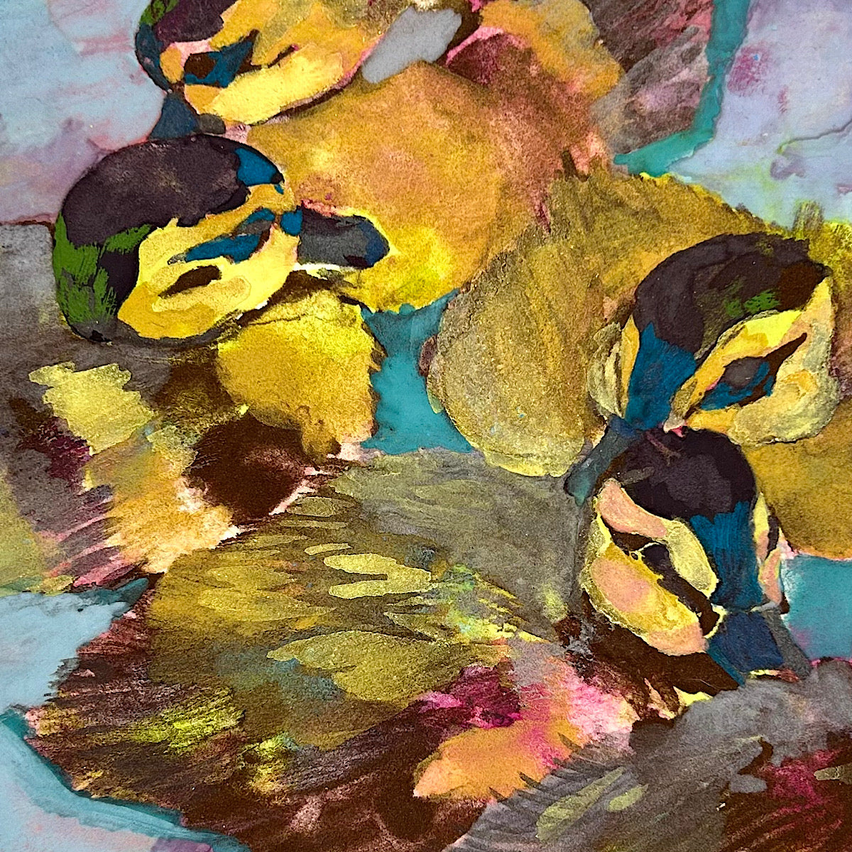 【絵画】藤原 早苗（Sanae FUJIWARA）「みんなでいれば」